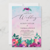 明るくカラフルはっきりしたフローラ招待状 招待状 (正面)