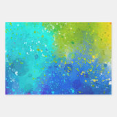 明るくカラフルはっきりした（ばちゃばちゃ）跳ねる ラッピングペーパーシート (正面2)