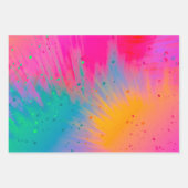 明るくカラフルはっきりした（ばちゃばちゃ）跳ねる ラッピングペーパーシート (正面)