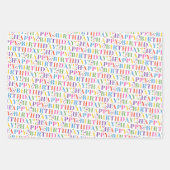 明るくカラフルハッピーバースデー ラッピングペーパーシート (正面)