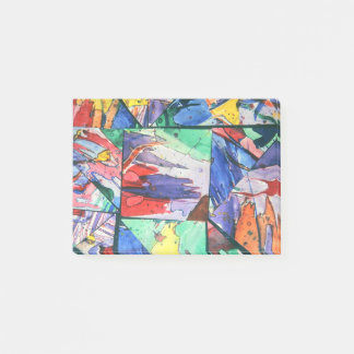 明るくカラフル切絵を描りの紙コラージュ ポストイット