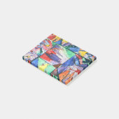 明るくカラフル切絵を描りの紙コラージュ ポストイット (アングル)