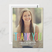 明るくカラフル卒業サンキューカード ポストカード (正面/裏面)