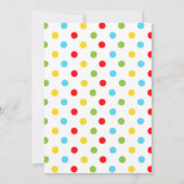 明るくカラフル水玉模様赤ちゃんシャワーダック 招待状 (裏面)