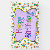 明るくカラフル誕生日 横断幕 (縦)