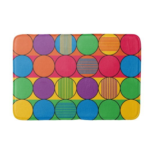 明るくカラーサークルは縞で飾り、 バスマット (正面)