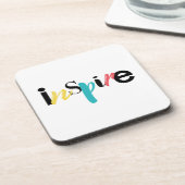 明るくクリエイティブモダンタイポグラフィインスパイア コースター (左側)