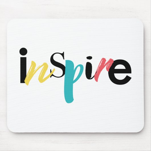 明るくクリエイティブモダンタイポグラフィインスパイア マウスパッド (正面)