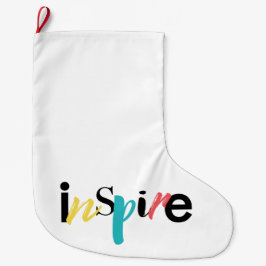 明るくクリエイティブモダンタイポグラフィインスパイア ラージクリスマスストッキング