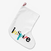明るくクリエイティブモダンタイポグラフィインスパイア ラージクリスマスストッキング (正面 (吊り時))