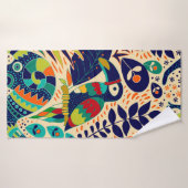 明るくシームレスなパターン。黄色のフローラの背景。 バスタオル (バスタオル)