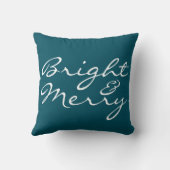 明るくスクリプメリートのブルーグリーンクリスマス クッション (裏面)