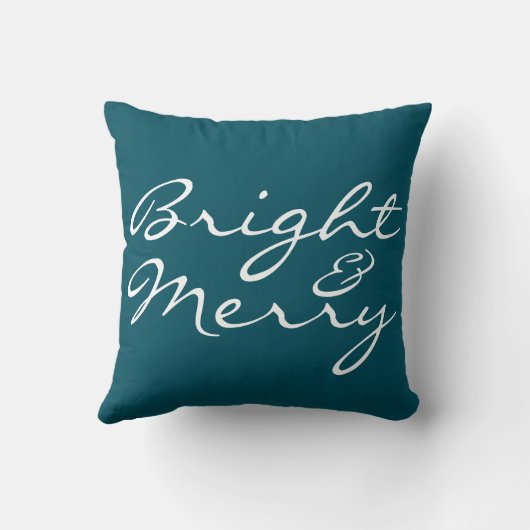 明るくスクリプメリートのブルーグリーンクリスマス クッション (裏面)