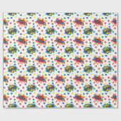 明るくスーパーヒーロはっきりしたパターン ラッピングペーパー (フラット)