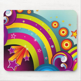 明るくトリップ(幻覚体験)のようなな虹の青および紫色のmousepad マウスパッド