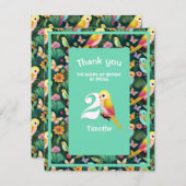 明るくトロピカルなお礼：2歳の誕生日 サンキューカード (正面/裏面)