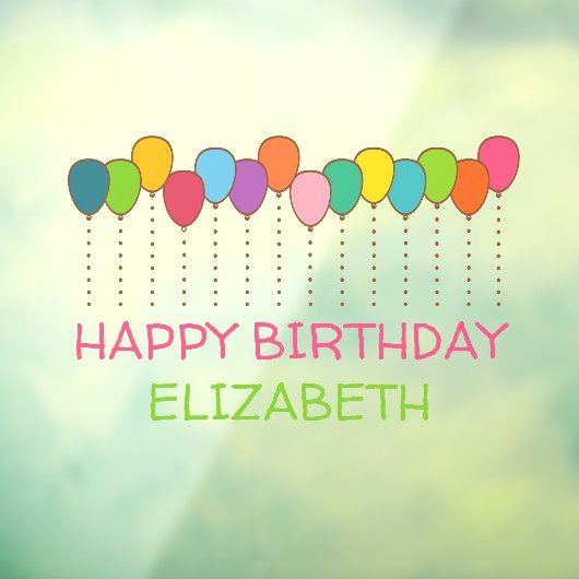 明るくバルカラフルーンハッピーバースデー ウィンドウサイン (シート3)