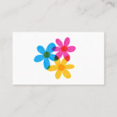 明るくヒッピーはっきりしたの花レトロフローラ 名刺 (裏面)