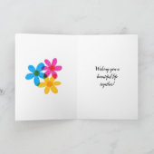 明るくヒッピーはっきりしたの花春の結婚式 カード (内部)