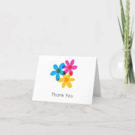 明るくヒッピーはっきりしたの花春の結婚式 サンキューカード