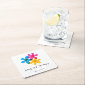 明るくヒッピーはっきりしたの花春の結婚式 スクエアペーパーコースター (インサイチュ)