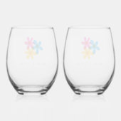 明るくヒッピーはっきりしたの花春の結婚式 ステムなしワイングラス (裏面)