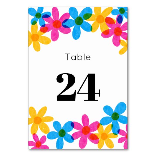 明るくヒッピーはっきりしたの花春の結婚式 テーブルナンバー (正面)