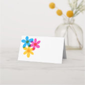 明るくヒッピーはっきりしたの花春の結婚式 プレイスカード (裏面)
