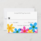 明るくヒッピーはっきりしたの花春の結婚式 招待状 (正面)