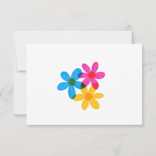 明るくヒッピーはっきりしたの花春の結婚式 招待状 (裏面)