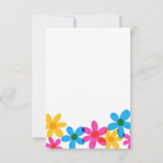 明るくヒッピーはっきりしたの花春の結婚式 招待状 (裏面)