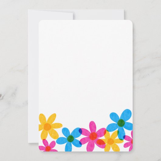 明るくヒッピーはっきりしたの花春の結婚式 招待状 (裏面)