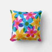 明るくヒッピーはっきりしたの花春フローラ クッション (正面)