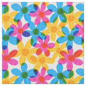 明るくヒッピーはっきりしたの花春フローラ ファブリック (クローズアップ)