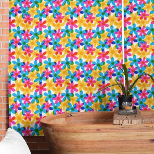 明るくヒッピーはっきりしたの花春フローラ ファブリック