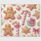 明るくフェスティバルクリスマスラッピング紙デザイン ラッピングペーパー (フラット)