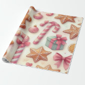 明るくフェスティバルクリスマスラッピング紙デザイン ラッピングペーパー (アンロールド)