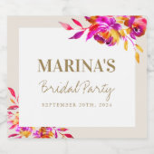 明るくフローラはっきりしたブライダルシャワー スパークリングワインラベル (シングルラベル)