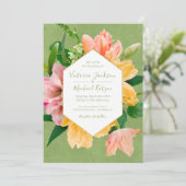 明るくフローラはっきりした結婚式招待状 招待状 (スタンド正面)