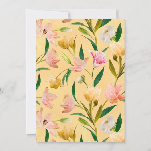 明るくフローラはっきりした結婚式招待状 招待状 (裏面)