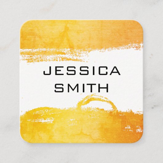 明るくブラシをかけられた スクエア名刺 (正面)