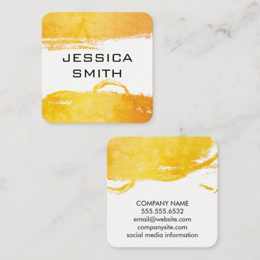 明るくブラシをかけられた スクエア名刺 (正面/裏面)