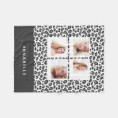 明るくモダンなヴィンテージの写真のアニマルプリント フリースブランケット (正面(横))