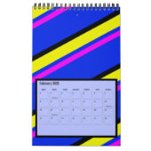 明るくレトロのグカラフルラフィックカレンダー カレンダー (2月 2026)