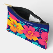 明るくレトロはっきりしたの花 – ドーパミンスタイル アクセサリーポーチ (見開き)