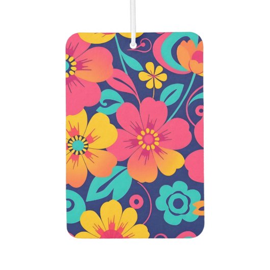 明るくレトロはっきりしたの花 – ドーパミンスタイル カーエアーフレッシュナー (正面)