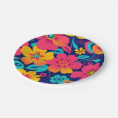 明るくレトロはっきりしたの花 – ドーパミンスタイル ペーパープレート (アングル)