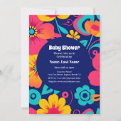 明るくレトロはっきりしたの花 – ドーパミンスタイル 招待状 (正面)