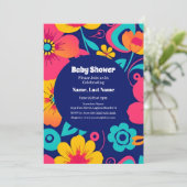 明るくレトロはっきりしたの花 – ドーパミンスタイル 招待状 (スタンド正面)