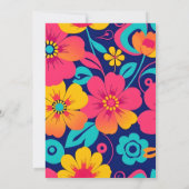 明るくレトロはっきりしたの花 – ドーパミンスタイル 招待状 (裏面)